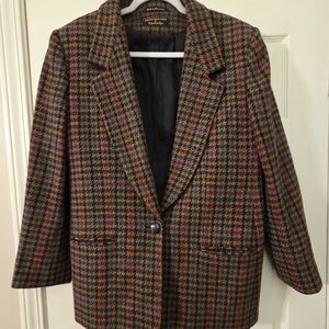 Vintage Women's Multicolor Houndstooth Blazer